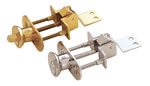 A&B Industries Polished Brass & Chrome Push Button Adjustable Door Latch