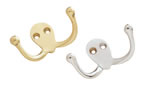 A&B Industries Polished Brass & Chrome Double Coat Hook