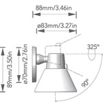 Bergen LED Reading Light Diagram by Imtra Marine Lighting