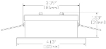 Avalon 105 PowerLED Down Light Diagram by Imtra Marine Lighting