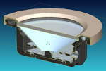 Portland Round Recessed PowerLED Spot Light Cross Section Graphic by Imtra Marine Lighting