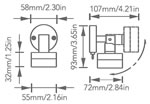 Hobart LED Reading Light Diagram by Imtra Marine Lighting