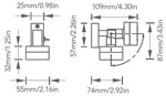 Sydney LED Reading Light Diagram by Imtra Marine Lighting