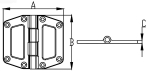 SailboatStuff Cast 316 Stainless Steel Heavy Duty Hatch Hinges Diagram