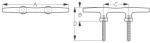 Sea-Dog Investment Cast 316 Stainless Steel Stud Mount Cleat Diagram