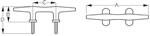 Sea-Dog Investment Cast 316 Stainless Steel Heavy Duty Stud Mount Cleat Diagram