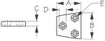 Sea-Dog Polished Cast 316 Stainless Steel 
              Offset Door Hinge Diagram