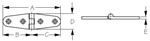 Sea-Dog Polished Cast Brass 4" and 6" Strap Hinges Diagram