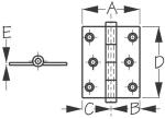 Sea-Dog Polished Cast Brass & Chrome (over Cast Brass) Removable Pin Butt Hinges Diagram