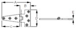 Sea-Dog Polished Brass & Chrome T-Hinge Diagram