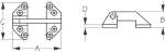 Investment Cast 316 Stainless Steel Long Reach Hatch Hinge Dimensional Drawing by Sea-Dog