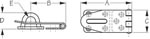 Sea-Dog Polished Stamped 304 Stainless Steel Heavy Duty Hasps Diagram