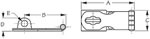 Sea-Dog Polished Stamped 304 Stainless Steel Swivel Hasps Diagram