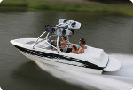 Euro V-Hull Runabouts with Wakeboard Tower Trailerite Hot Shot Semi-Custom Boat Covers by Taylor Made Products